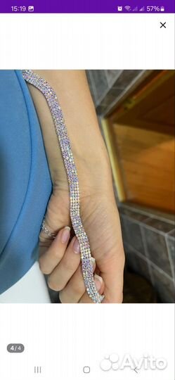 Колье, чокер, браслет со стразами 2 в 1