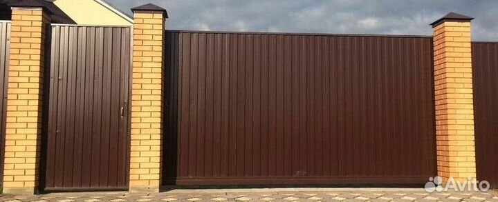 Откатные ворота под ключ с доставкой и установкой