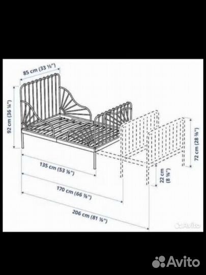 Детская кровать IKEA раздвижная миннен