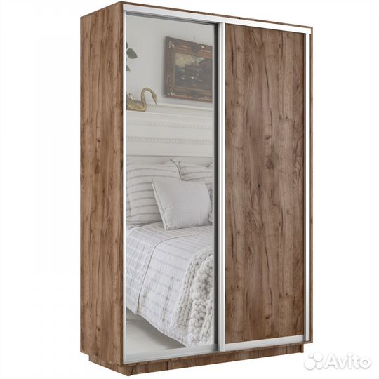 Шкаф-купе Версаль 120-240-60, крафт, зеркало+лдсп