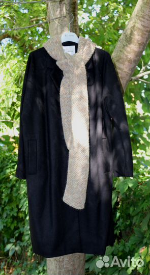 Вязаный шарф широкий теплый длиный