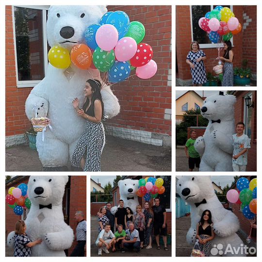 Праздники мероприятия с Белым Мишкой 2.6 м