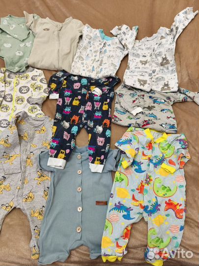 Пакет вещей слипы/боди для мальчика 74 размер