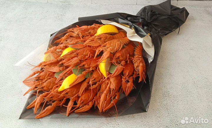 Съедобные букеты с раками