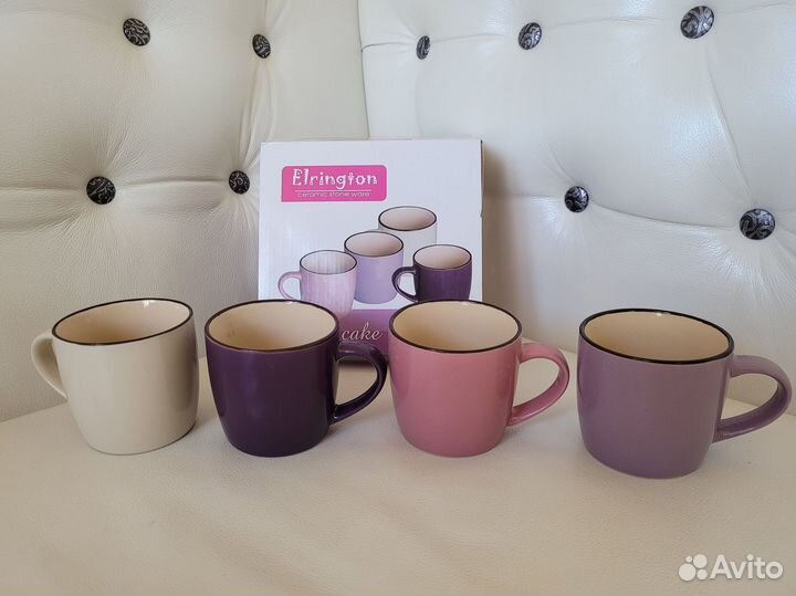 Фарфоровый сервиз, набор кружек 4 шт