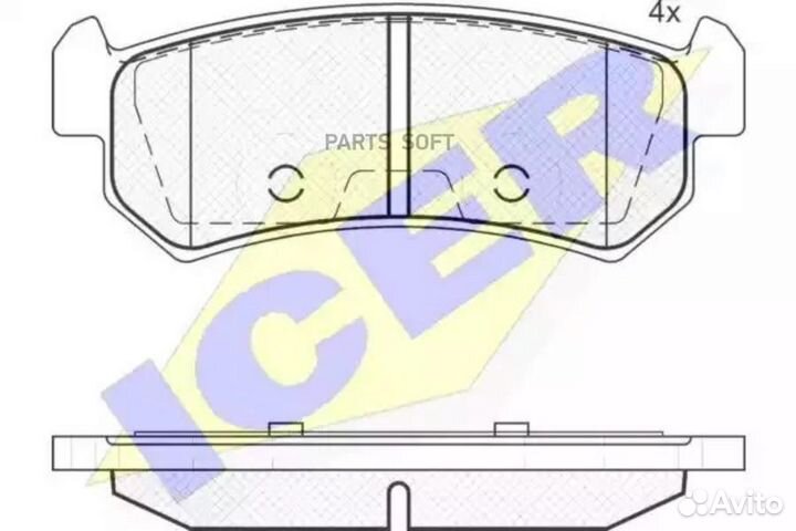 Icer 181727 181727 колодки дисковые задние \ Daewo