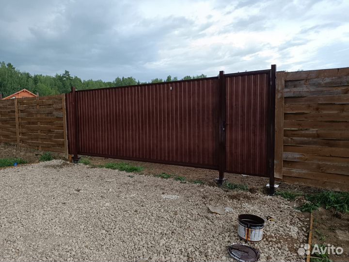 Откатные ворота для дома