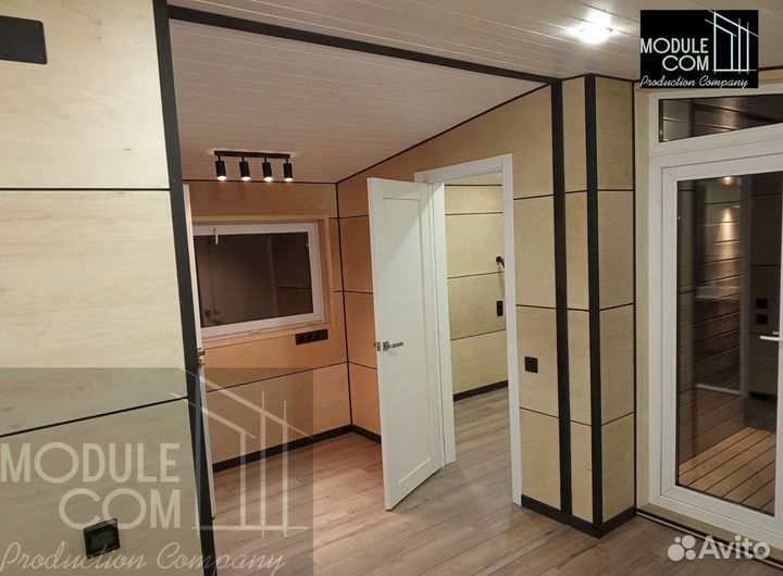 Модульный дом с отделкой двумя террасами