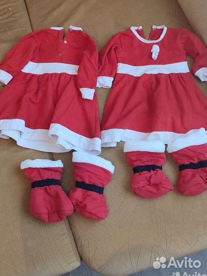 Новогодний наряд для двойни девочек