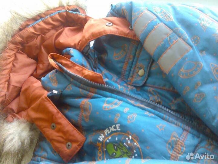 Варежки (новые) +комбинезон с курткой