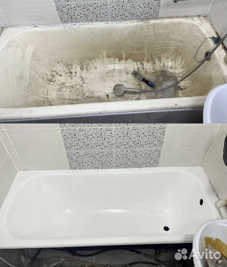 Реставрация ванн жидким акрилом и мрамором