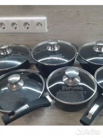 Ковш с ручкой антипригарным покрытием