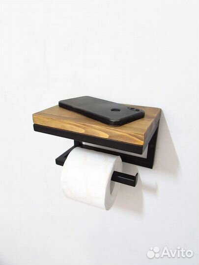 Держатель для туалетной бумаги с полкой лофт