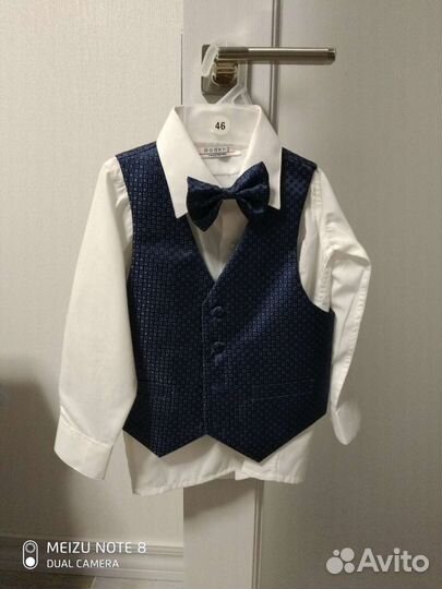 Тройка (рубашка, жилет, бабочка)