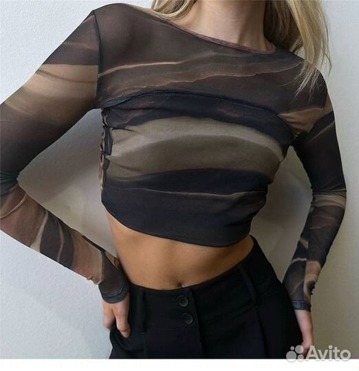 Топ сеточка прозрачный y2k