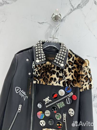 Кожаная куртка coach