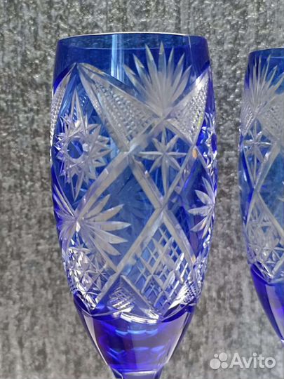 Бокалы фужеры хрусталь цветное стекло