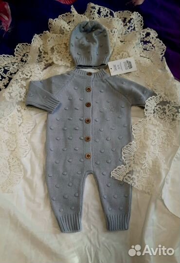 Вязаный конверт для выписки новорожденных