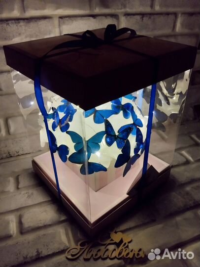 Удивительный подарок-ночник-бабочки в аквариуме