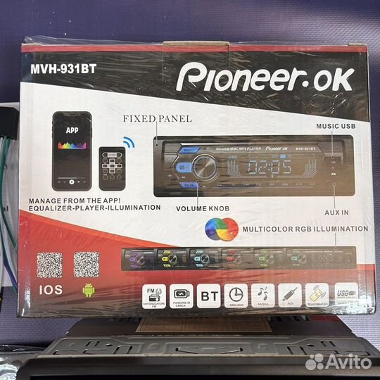 Автомагнитола процессорная 1din Pioneer MVH-931BT