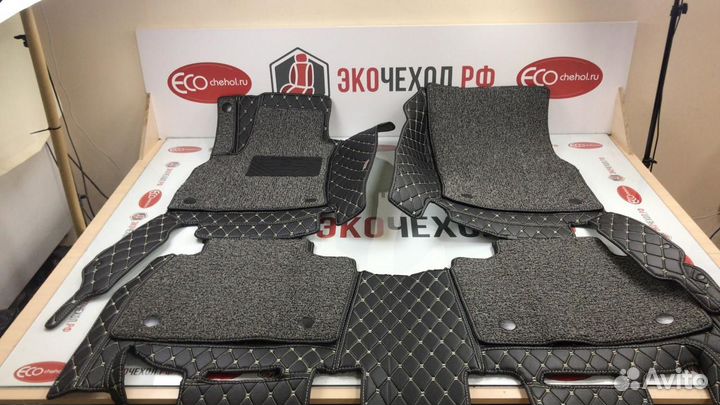 3D Коврики Тойота Ленд Крузер 100 Экокожа Салон Ба