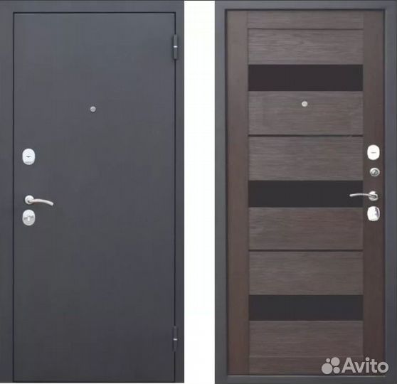 Входная дверь 6см гарда Муар Царга тёмный кипарис