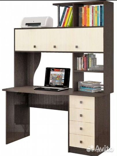 Стол письменный, компьютерный с ящиками и полками