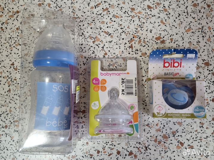 Соски бутылочные, бутылка