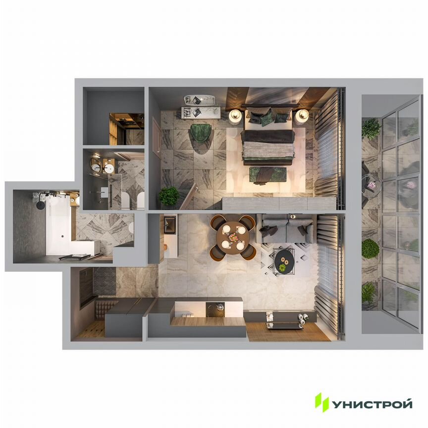 1-к. квартира, 45,4 м², 2/5 эт.