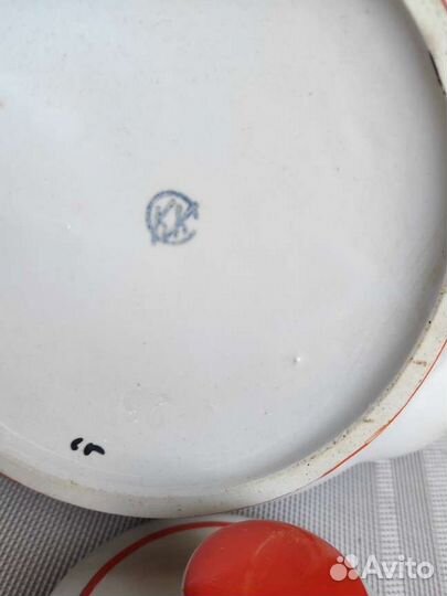 Винтажный советский фарфоровый чайник, Цветы, ручн