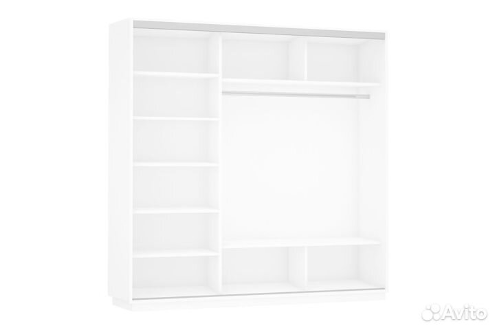 Шкаф купе белый с зеркалом. 180-300 см