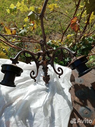 Люстра потолочная бу СССР и бра старинные медные