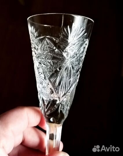 Хрустальные. Бокалы СССР, советский хрусталь фужер