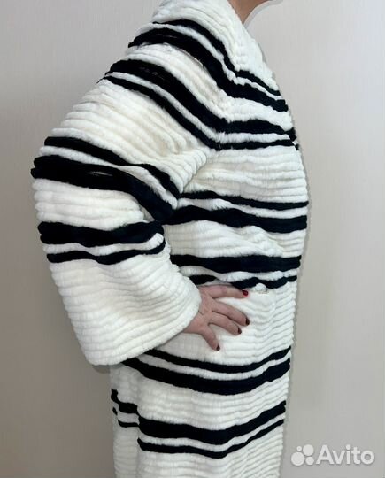 Шуба из натурального меха кролика