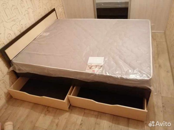 Кровать с ящиками 120*200м с ящиками венге/Белфорт