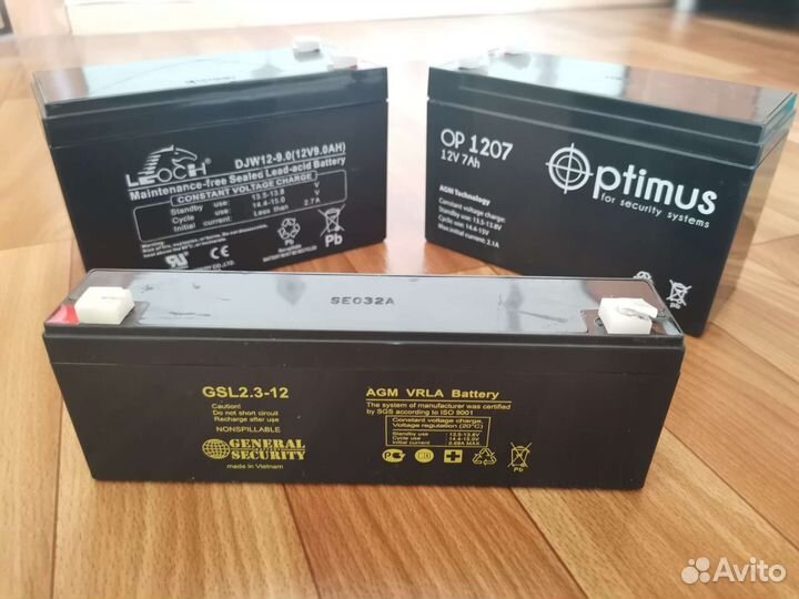 Акб AGM 12V-2,3AH, 12V-9ah, 12v-7ah