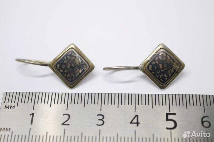 Винтажные серьги, Кубачи, СССР, 875пр