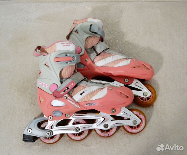 Ролики женские раздвижные Max Sity Punto розовые