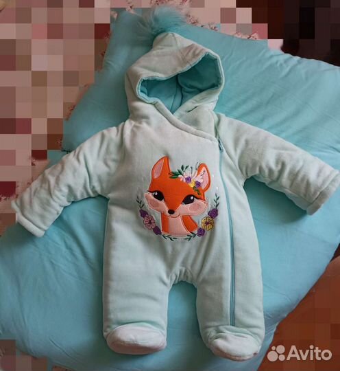 Конверт с комбинезоном на выписку зима