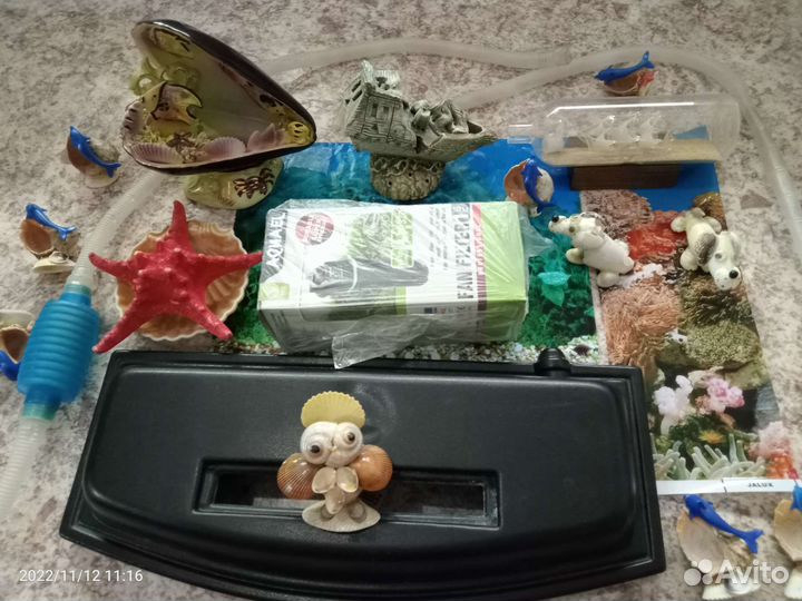 Aguael Fan 1+ Фильтр Декор Свет Ракушки Камни