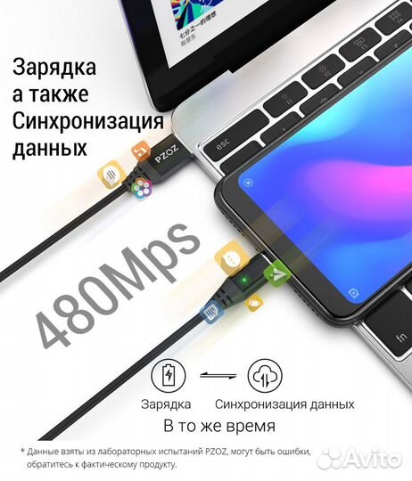 Кабель pzoz USB - microUSB магнитный