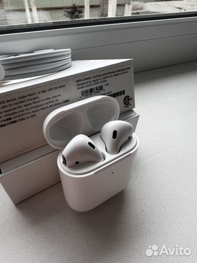 Airpods 2 оригинал, беспроводная зарядка