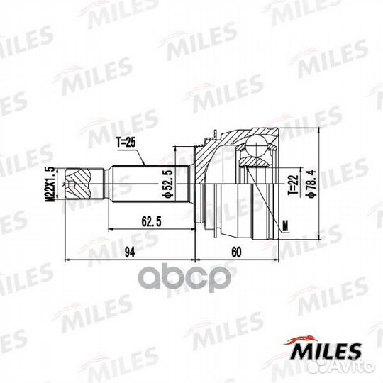 Шрус hyundai solaris/KIA RIO III 10- нар. ga206