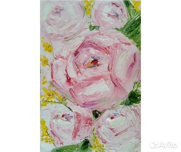 Картина маслом розовые пионы