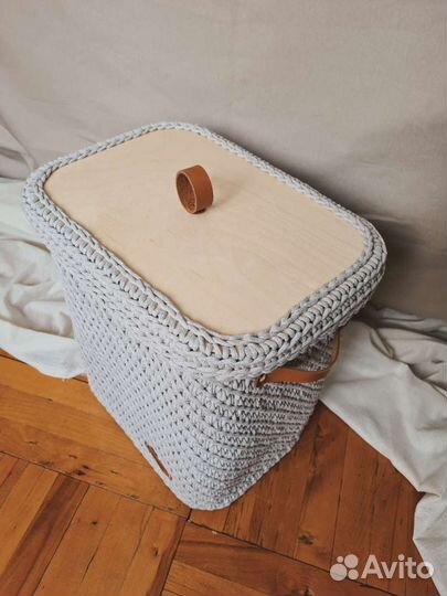 Вязаная корзина для белья и мелочей 34 x 24 x 39см