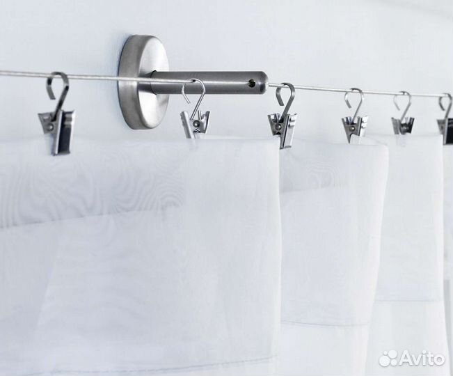 Гардинный крючок с зажимом для струны икеа