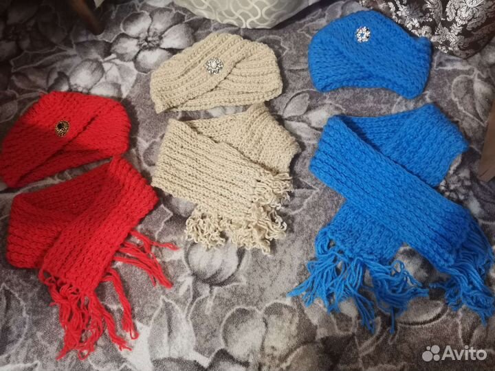 Шапка с шарфом