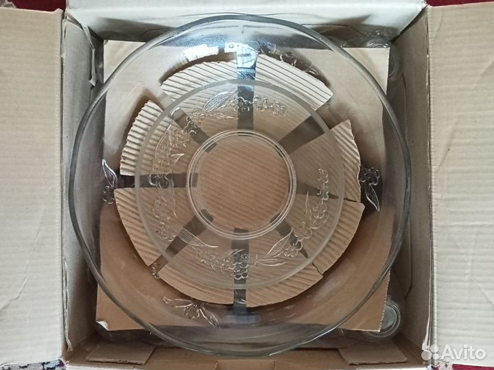 Крюшонница, компотница: 12 кружек, стекло