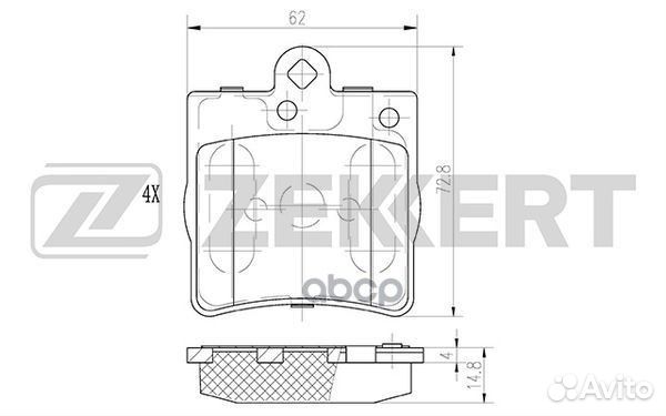 Колодки тормозные BS1350 Zekkert
