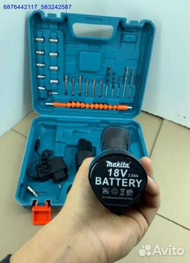 Шуруповерт makita 18v с набором (Арт.28896)